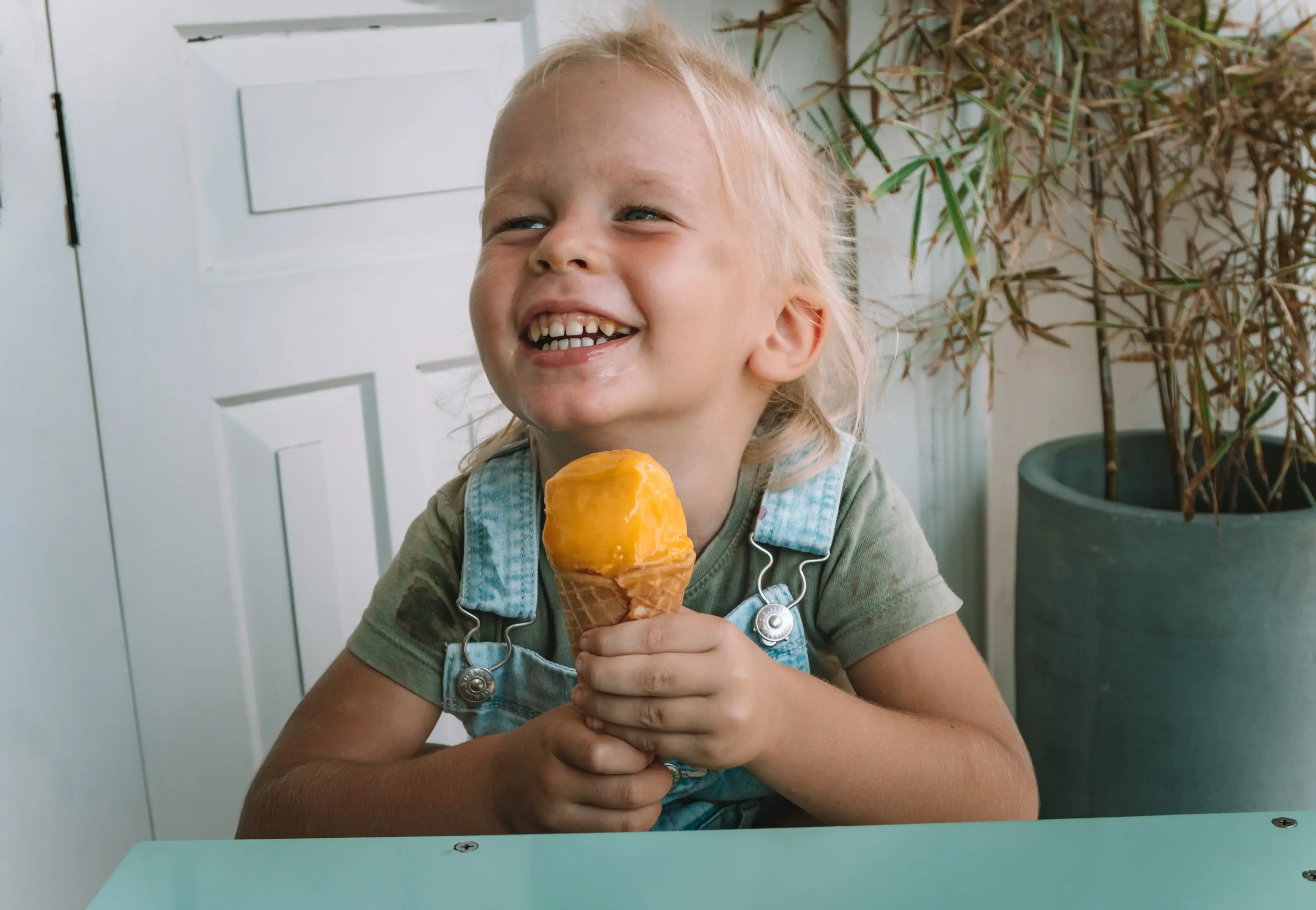 girl enjoying poppy's icecream